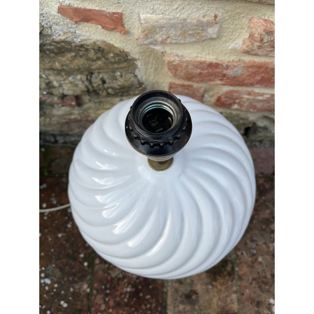 Italian Tommaso Barbi Ceramic and Brass Lamp, Italian 1970s For Sale - Image 3 of 7