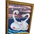 Folk Art Original Acrylic Swan Painting by Tatiana Duperault, Gilded Wood Frame, 13" X 16" For Sale - Image 3 of 6