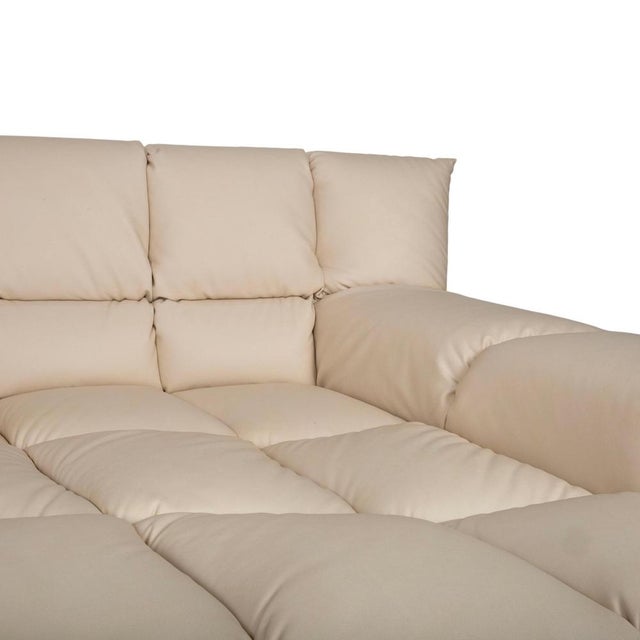 Cloud 7 3-Seater Corner Sofa in Cream Vegan Leather from Bretz For Sale - Image 4 of 12