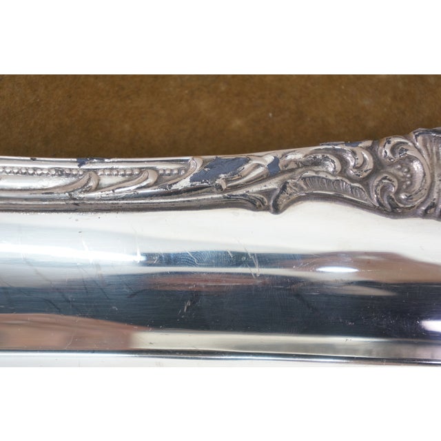 Silver Mid 20th Century Reed & Barton Tara Hall & Wm Rogers Silverplate Handled Serving Trays Platters For Sale - Image 8 of 16