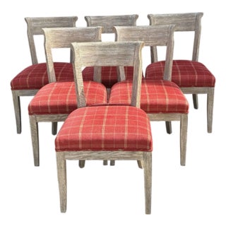Six Cerused Oak Dining Side Chairs. Rustic/ Coastal Set of 6 For Sale