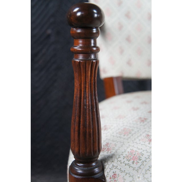 Mid 20th Century Martha Washington Style Mahogany Upholstered Library Arm Chair For Sale - Image 10 of 13