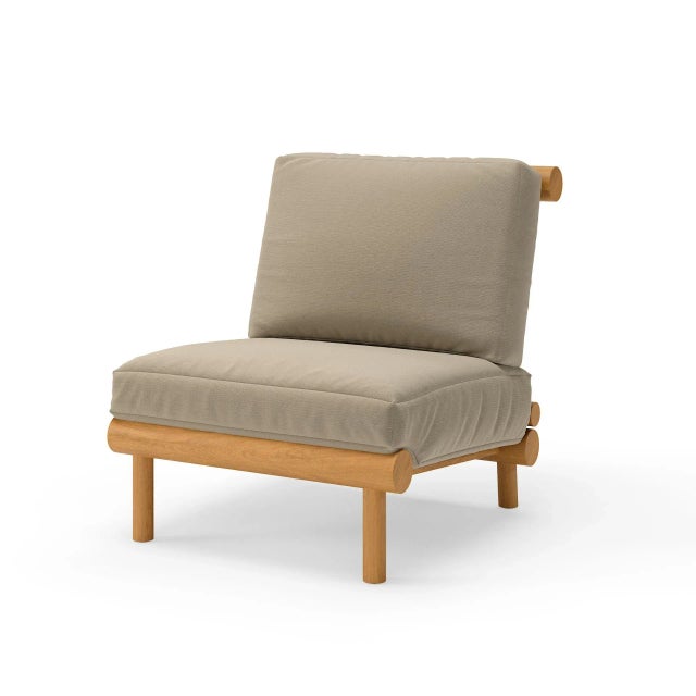 The Rishon Lounge Chair – Classic Cushion Edition offers a softer take on modern luxury, pairing our sculptural teak frame...