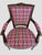 French Mahogany Square Back Chair Pair Pink Velvet Magenta Purple Petit Point For Sale - Image 4 of 17