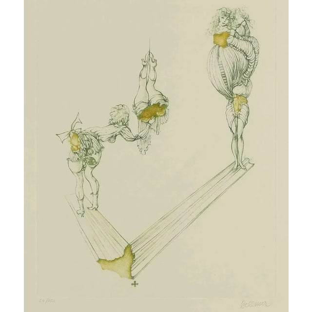 Untitled is a contemporary artwork realized by Hans Bellmer in the mid-20th Century. Colored etching Hand signed and...