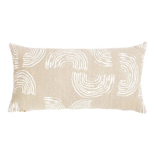 Schumacher x Caroline Z Hurley Squiggles 12" Lumbar Pillow In White For Sale