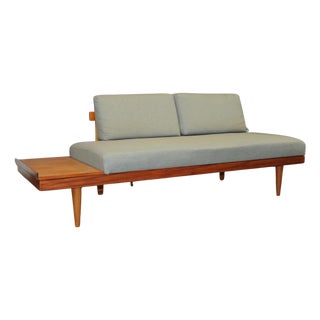 Vintage Scandinavian Daybed in Teak and Pale Green Fabric by Ingmar Relling for Ekornes, 1960s For Sale