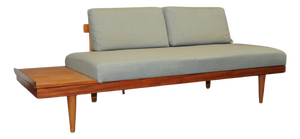 Vintage Scandinavian Daybed in Teak and Pale Green Fabric by Ingmar Relling for Ekornes, 1960s