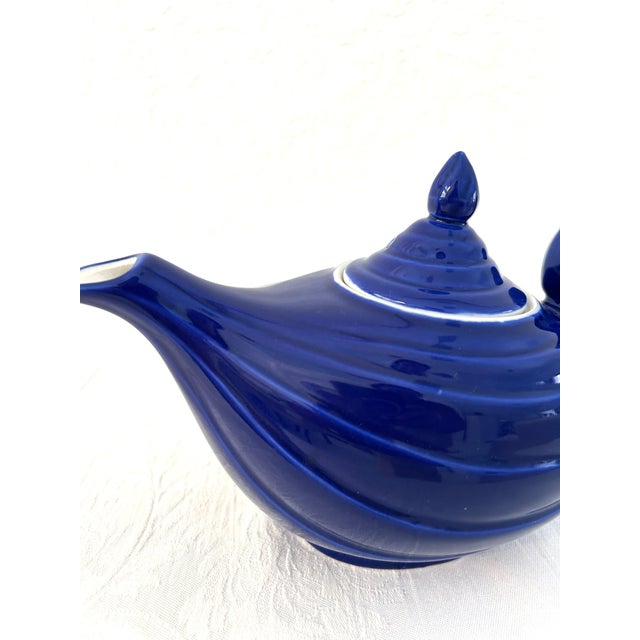 Mid-Century Cobalt Blue Hall Alladin Teapot For Sale - Image 4 of 7