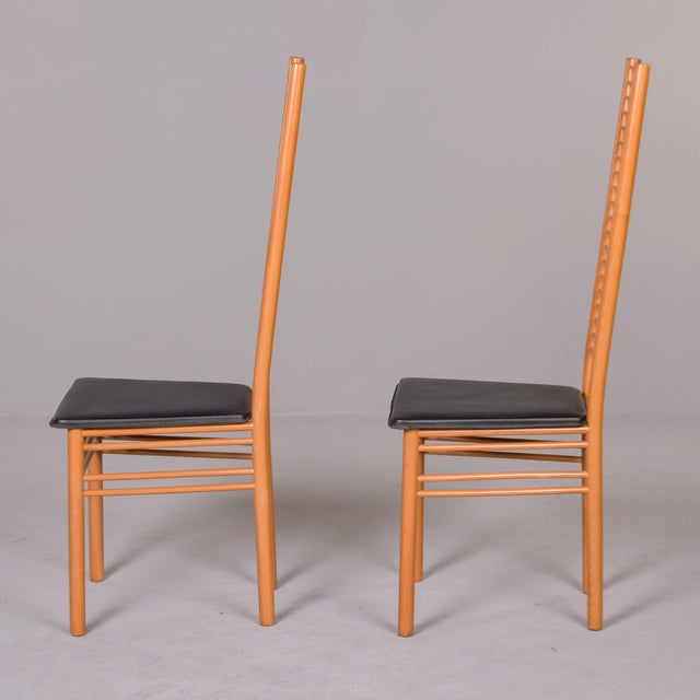 Brown Set of Six Vintage Italian Tall Ladder Back Chairs For Sale - Image 8 of 12