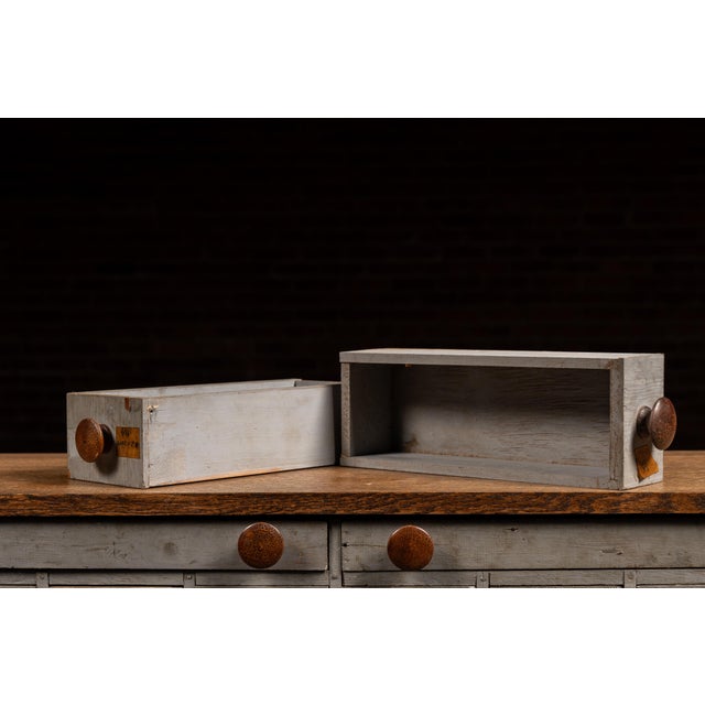 Antique 45-Drawer Industrial Hardware Cabinet on Cast Iron Legs For Sale - Image 12 of 16