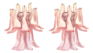Blush Pink Murano Glass Selle Wall Sconces by Simoeng, Set of 2
