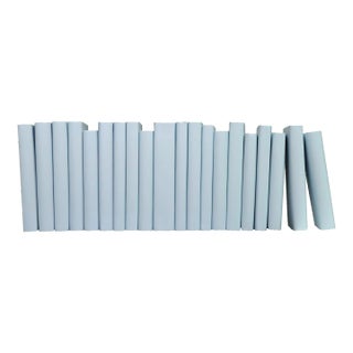 Decorative Books - Pale Sky Paper Wrapped Books - Blue Books By The Foot For Sale