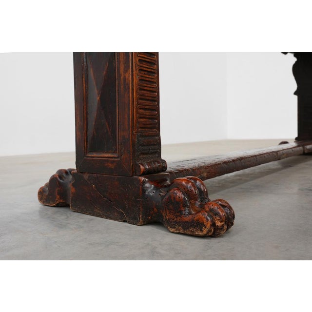 16th Century Renaissance Walnut Console Table, Tuscany For Sale - Image 9 of 18