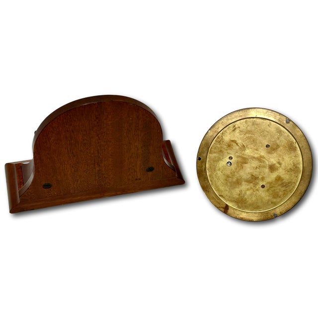 Fine Vintage Mid 20th Century Brass & Mahogany Ships Barometer & Thermometer by Esteemed Boston Maker "Chelsea" For Sale - Image 16 of 18