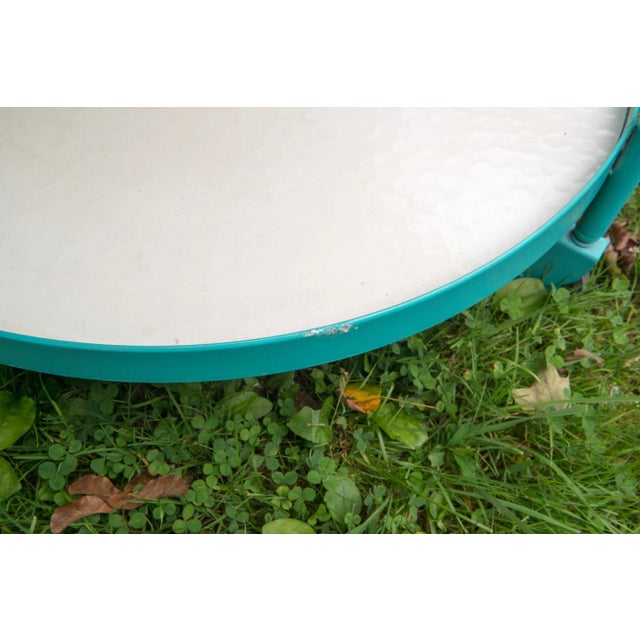 Metal 1960s Tropitone Turquoise Circular Cart For Sale - Image 7 of 9