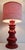 Large Vintage German Table Lamp with Red Ceramic Base and Handmade Fabric Shade from Lamplove, 1970s For Sale - Image 4 of 10