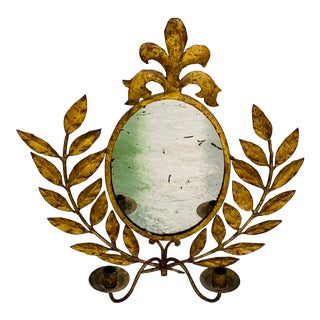 Italian Gilt Tole Mirror Sconce For Sale