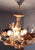Glass Vintage Italian Porcelain & Amber Brown Murano Glass Flower Chandelier For Sale - Image 7 of 10