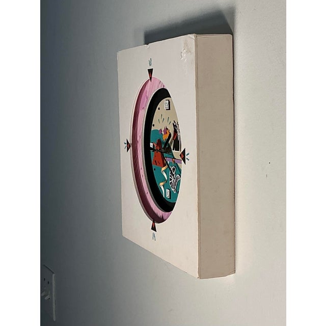 1980s Postmodern Memphis Group Style Wall Tabletop Clock Battery Operated, Circa 1980s For Sale - Image 5 of 12