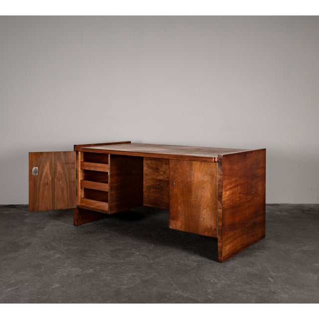 Wood Art Deco Desk in Walnut by Bruno Paul for Veb Deutsche Werkstätten Hellerau, 1930s For Sale - Image 7 of 18