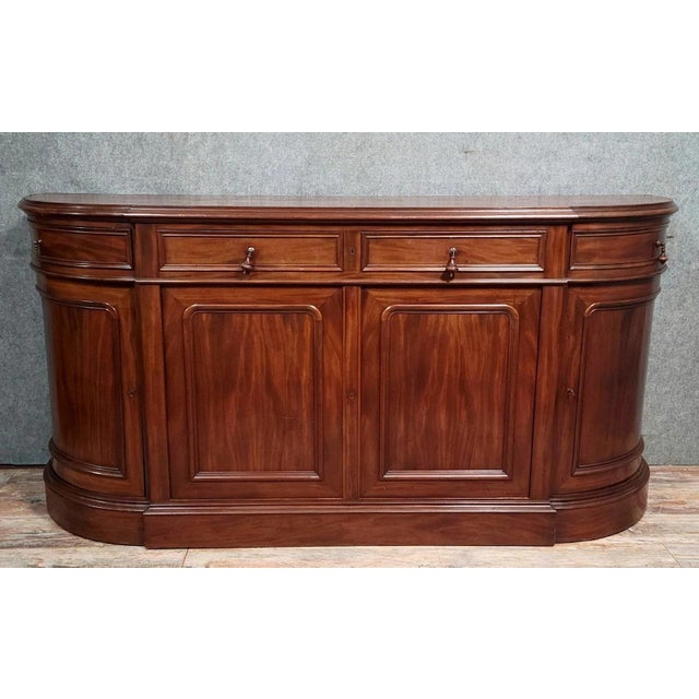 Napoleon III Half-Moon Shaped Buffet in Cuban Mahogany For Sale - Image 4 of 4
