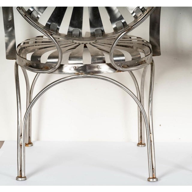 Chrome-Style Custom Chairs Attributed to Francois Carre - Set of 2 For Sale - Image 9 of 11