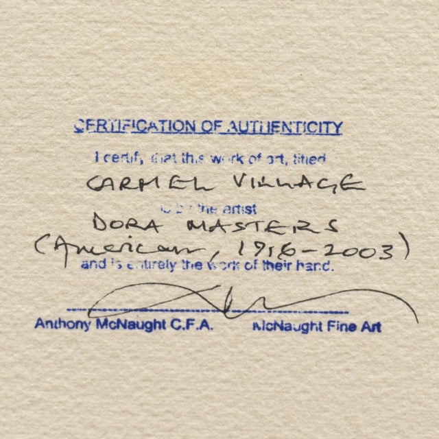 Brown 'Old Carmel Village' by Dora Masters, 1950's Woman Artist, Bay Area Abstraction, San Francisco Art Association For Sale - Image 8 of 11