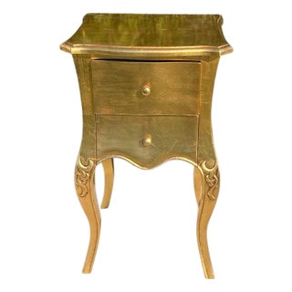 Vintage French Style Gilt Nightstand or Sidetable For Sale