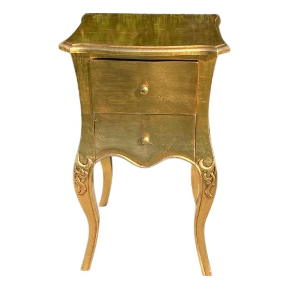 Vintage French Style Gilt Nightstand or Sidetable For Sale