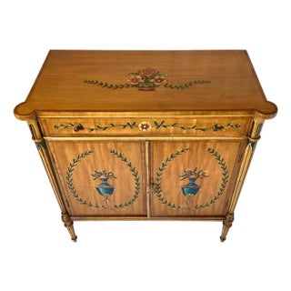 Elegant Adam Style Hand Painted Cabinet. For Sale