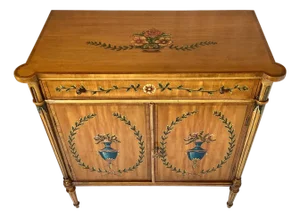 Elegant Adam Style Hand Painted Cabinet.