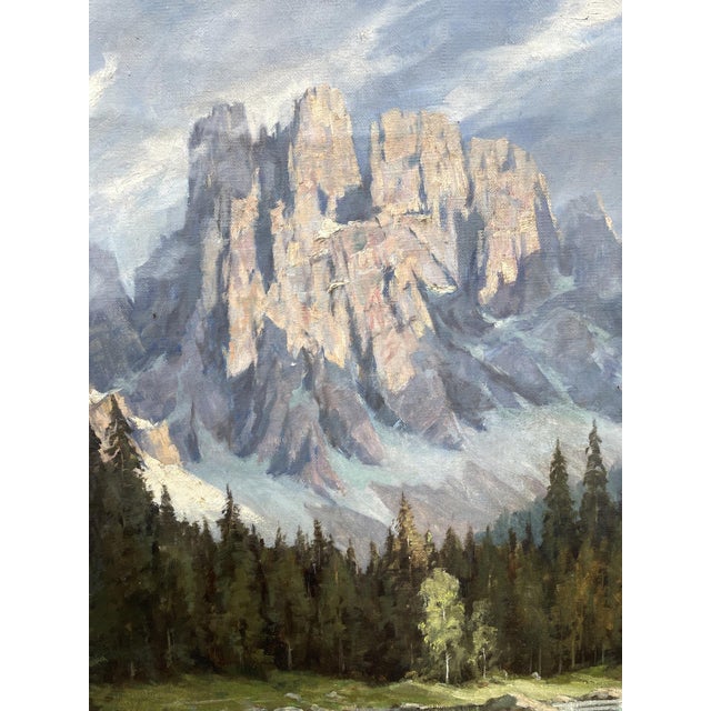 Max Pistorius, Karersee, Dolomites, 1939, Oil on Canvas For Sale - Image 4 of 16