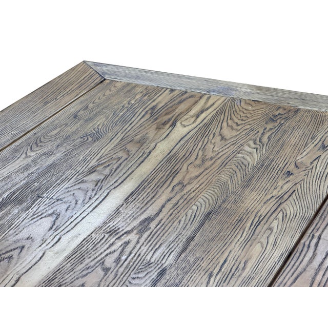 Minimalism Oriental Light Wood Rough Grain Rectangular Dining Table 4 Chairs Set For Sale - Image 3 of 16
