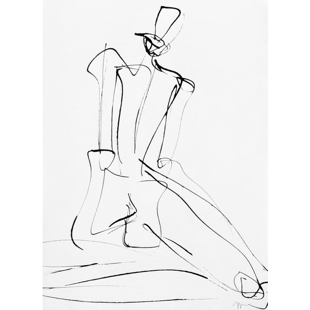 Abstract original figure study on watercolor paper measuring approximately 9 inches x 12 inches by Charleston based...