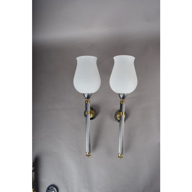 1970s Wall Lights, Style of Maison Jansen, Neoclassical French Design - a Pair For Sale - Image 10 of 12