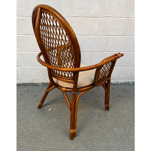 Vintage Boho Wicker Rattan and Bamboo Dining Set For Sale - Image 10 of 14