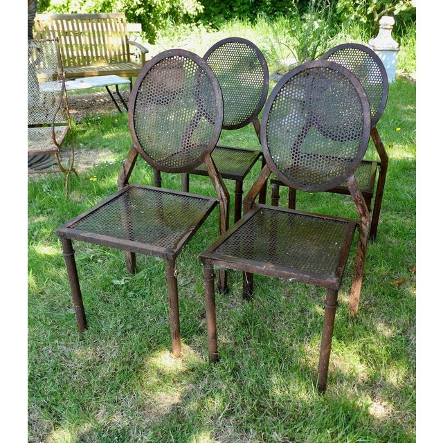 Brutalist Brutalist Iron Stacking Dining Chairs, 1960, Set of 4 For Sale - Image 3 of 8