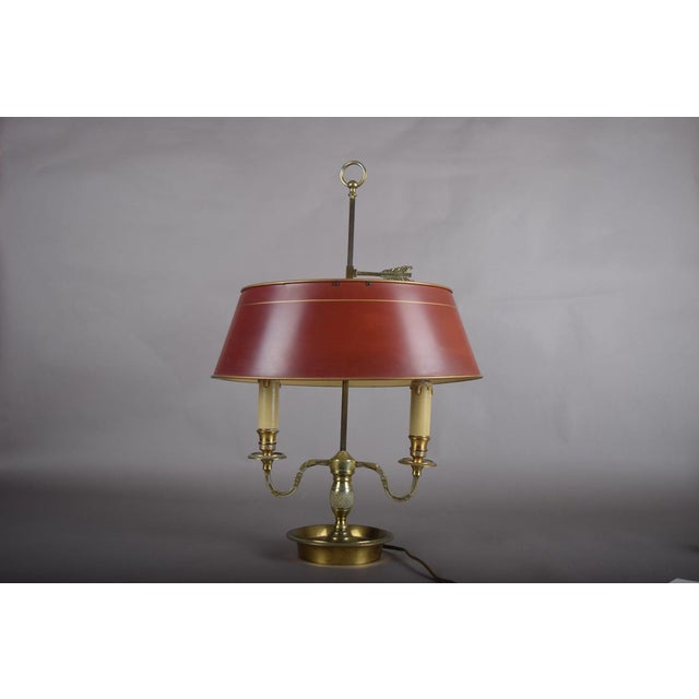 French Bouillotte Brass Two-Light Table Lamp, 1920s For Sale - Image 12 of 15