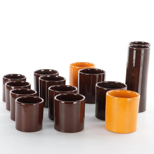 1970s Ceramic Glasses & Bottles, Set of 12 For Sale - Image 5 of 10