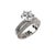 Double, silver ring with brilliant-cut zircons. 925 sterling silver. Product size: 17.5