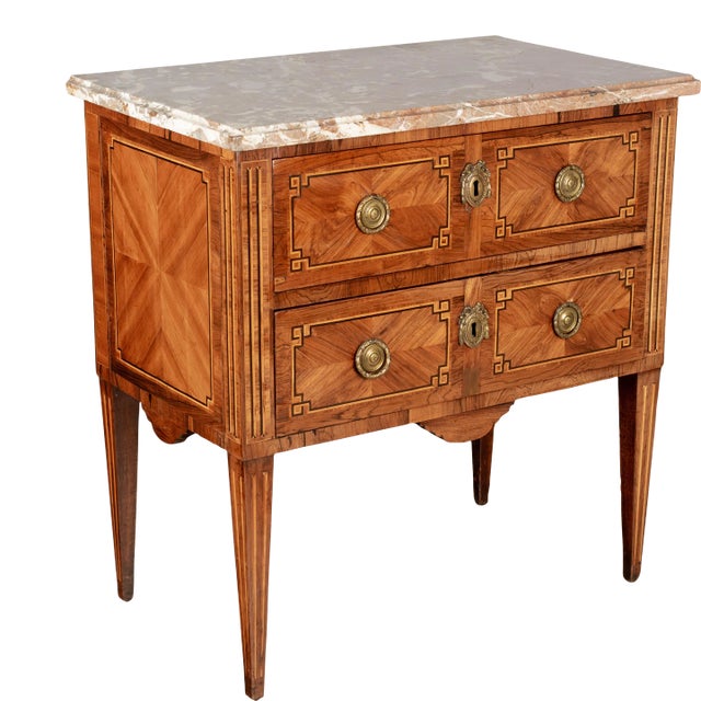 18th Century Louis XVI Marquetry Commode For Sale