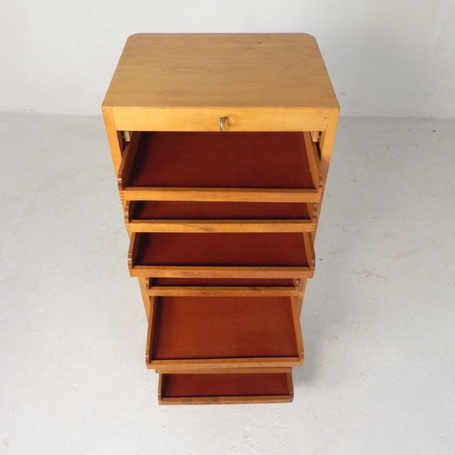 Vintage Birch Roller Shutter Cabinet from Ekawerk Horn Lippe, Germany, 1950s For Sale - Image 6 of 18