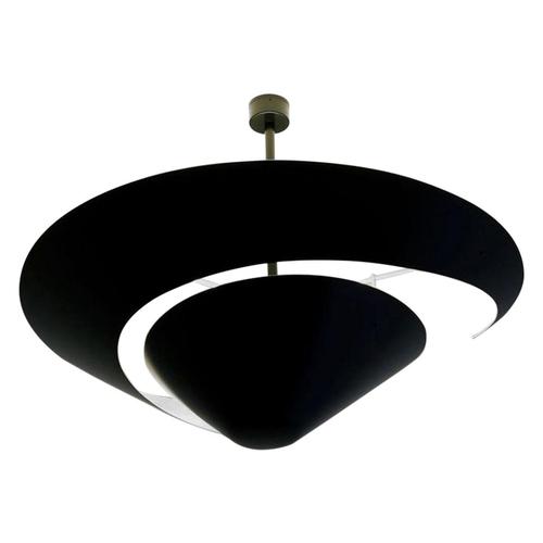 Black Large Mid-Century Modern Black Snail Ceiling or Wall Lamp by Serge Mouille For Sale - Image 8 of 8