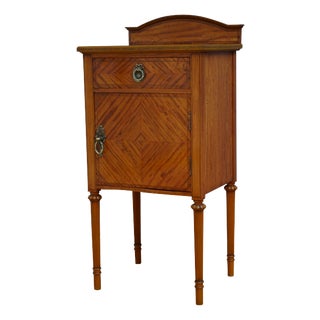Antique English Nightstand in Satinwood, 1900 For Sale