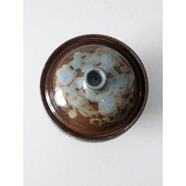 Ceramic Vintage Handmade Pottery Bowl With Lid For Sale - Image 7 of 10