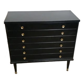 1960s Mid Century Ebony Small Dresser For Sale