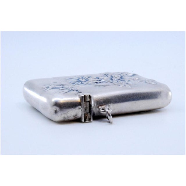 Art Nouveau Silver Matchbox with Embossed Floral Motifs For Sale - Image 9 of 11