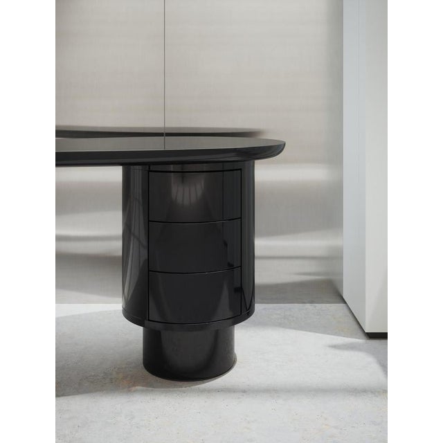 Delphine Desk Table with Glossy Lacquer Finish by Ultramobili For Sale - Image 12 of 13