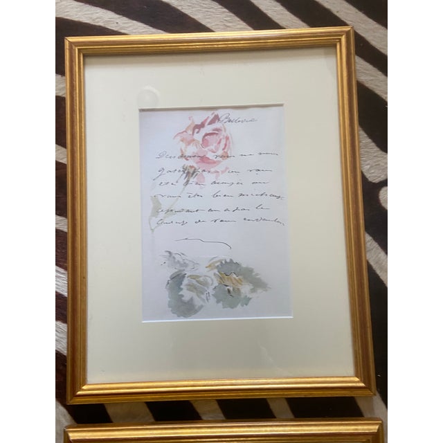 Wood Vintage Framed Manet Aquarelle Letter Prints, Set of 9 For Sale - Image 7 of 12